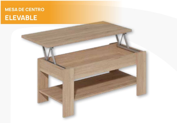 Mesa de centro elevable