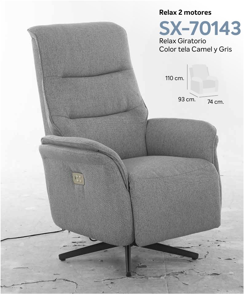 Sillón relax giratorio SX-70143 2 motores