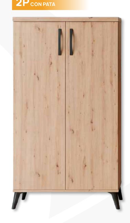 Zapatero 2 puertas Natura con patas